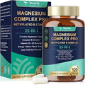 25in1 Magnesium Complex with Methylated B Complex Magnesium Glycinate Citrate Malate Taurate Gluconate Aspartate Carbonate D3 K2 Magnesium Supplement for Relaxation Energy and Nerve 120 Vegan Caps