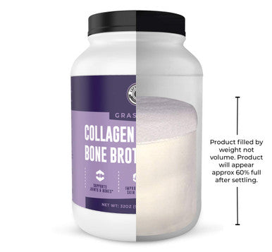 Left Coast Performance Collagen Bone Broth Powder 2lb Bone Broth with Grass Fed Collagen Peptides Unflavoured Grass Fed Hydrolyzed Beef Zero Carb Dairy Free Protein Powder 64 Servings