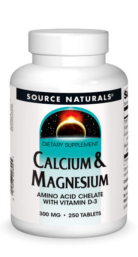 Source s Calcium & Magnesium, Amino Complex with Vitamin D-3, 300 MG - 250 Tablets