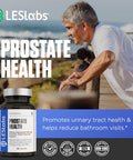 Les Labs Prostate Health Prostate Support, Urinary Tract Health, Fewer Bathroom Visits & Improved Sleep Saw Palmetto, Pygeum, Beta Sitosterol & Nettle Root Non-Gmo Supplement 60 Capsules