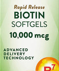 Biotin 10000mcg | 100 Softgels | Non-GMO Gluten Supplement | by Nature's Truth