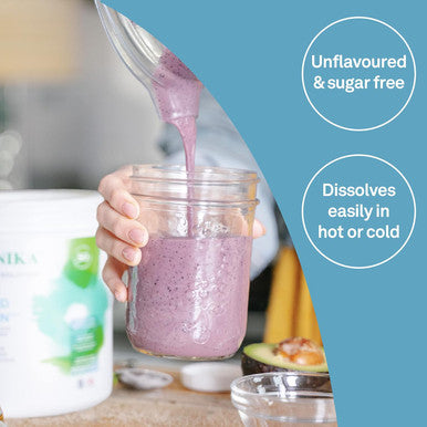 Organika Enhanced Collagen Boost With Mct Oil Powder And Vanilla - 150G & Enhanced Collagen Peptides Protein Powder For Healthy Hair, Skin, Nails