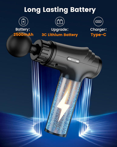 Ayura Massage Gun Deep Tissue, Percussion Muscle Massager Gun, Handheld Back Massager For Pain Relief, Mini Massage Gun With 30 Speeds And 6 Heads For Athletes Men Women