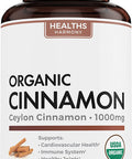 USDA Organic Ceylon Cinnamon 120 Tablets 1000mg per Serving Cinnamon Bark Supplement for Natural Support No Powder Capsules or Pills