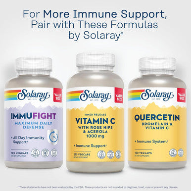 Solaray Vitamin C 1000Mg Timed Release Capsules With Rose Hips & Acerola Bioflavonoids, Two-Stage For High Absorption & All Day Immune Function Support, 60 Day , 275 Servings, 275 Vegcaps