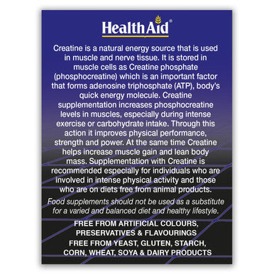 Health Aid Creatine Monohydrate 1000Mg 60 Tablets
