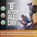 Bronson Vitamin B 100 Complex High Potency Sustained Release (Vitamin B1, B2, B3, B6, B9 - Folic , B12), 250 Tablets