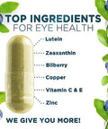 Eye Vitamin & Mineral Supplement - With Lutein, Zeaxanthin, Vitamin C, & Zinc - Natural Vision & Macular Health Support For Sensitivity & Dryness - 60 Capsules