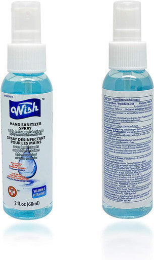 Wish little Hand Sanitizer Spray 60ml (Pack of 24 Sanitizers) Desinfectant and 4 Assorted Scents Lavender, Natural Aloe, Vitamin E, Lemon Citrus Alcohol Based Sanitizer