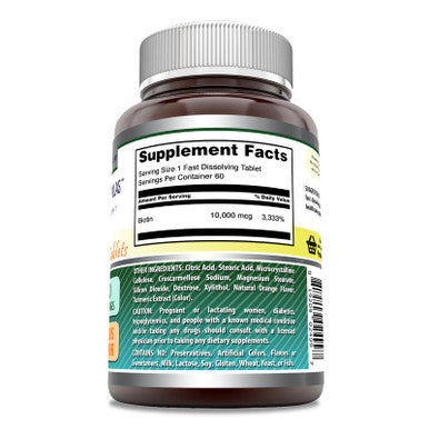 Amazing Formulas Biotin Fast Dissolving Supplement | 10000 Mcg | 60 Tablets | Citrus Flavor | Non-Gmo | Gluten Free | Made In Usa