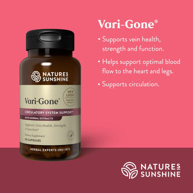 Nature'S Sunshine Vari-Gone, 90 Capsules, Varicose Vein Supplements With 7 Powerful Herbs And Nutrients That Support Circulation