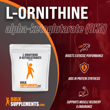 BulkSupplements L-Ornithine Alpha-Ketoglutarate Powder (OKG Powder) - Amino , Nitric Oxide Supplement - - 2000mg , 125 Servings (250 Grams - 8.8 oz)