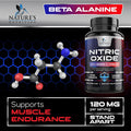 Nature'S Nutrition Extra Strength Nitric Oxide Supplement L Arginine 3X Strength - Citrulline Malate AAKG Beta Alanine - Premium Muscle Supporting Nitric Oxide Booster for Strength & Energy Supplements - 240 Capsules