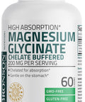 Bronson Magnesium Glycinate 200 Mg Per Serving Chelated For High Absorption, Gentle On Stomach, Non-Gmo, 60 Vegetarian Capsules