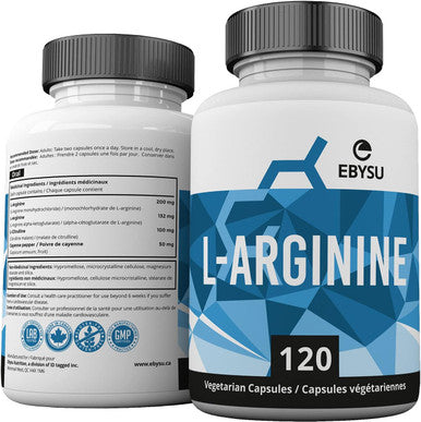 EBYSU L-Arginine Supplement 120 Pills Amino Acid Capsules Workout Supplement