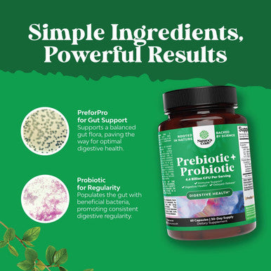 Natures Craft Prebiotics and Probiotics Gut Health Supplement - Super Potent Digestive Health Acidophilus Probiotic Capsules with Men and Womens Probiotics and Prebiotics for Colon Digestive Support and Immunity