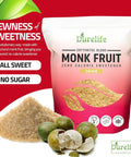Durelife Golden Monk Fruit Sweetener, 1:1 Sugar Replacement, Keto Diet Friendly, Zero Calorie, Kosher Sugar Substitute, Golden - 10 lb Bulk Size