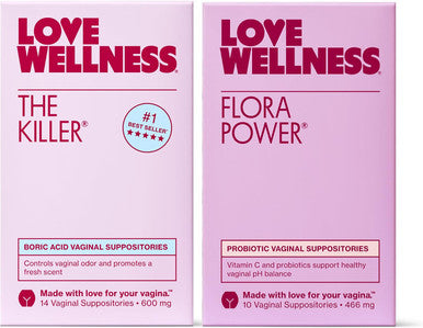 Love Wellness 600mg Boric Acid Vaginal Suppositories For internal use Fragrance free paraben free Individually wrapped for freshness Capsule shaped design Women s wellness