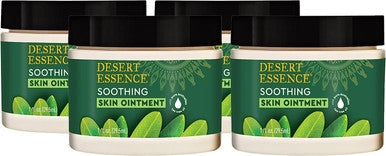 Desert Essence Tea Tree Oil Skin Ointment - 1 Fl Ounce - Pack of 4 - Jojoba & Lavender Essential Oils - Vitamin E - Sweet Almond Extract - Moisturizer For Dry Skin, Skin Irritations, Cuticles