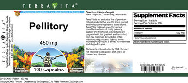 Terravita Pellitory - 450 Mg (100 Capsules, Zin: 513620)