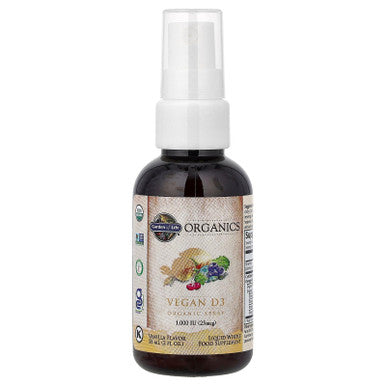 Garden of Life D3 Vitamin - mykind Organic Whole Food Vitamin D Supplement with Plant Omegas, Vegan, Vanilla, 2oz Liquid - Packaging May Vary