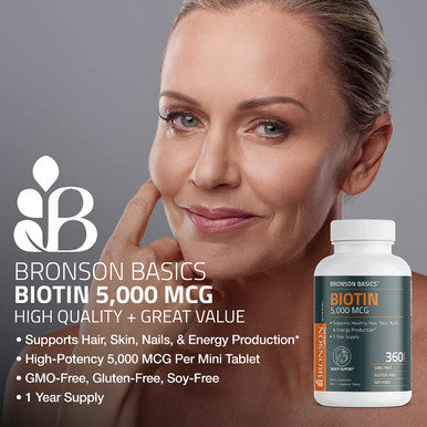 Bronson Biotin 5 000 Mcg High Potency Beauty 360 Tablets