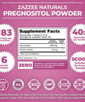 Zazzee Pregnositol Powder, 183 Servings, 6 Month Supply, Premium Myo-Inositol And D-Chiro-Inositol Fertility Blend, Ideal