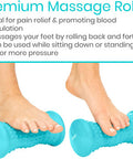 Vive Massage Ball Set (4 Piece) - Foot Pain Hot Cold Therapy Kit - Plantar Fasciitis, Heel Spur, Sore Muscles, Trigger Point - Back, Arm, Neck, Shoulder, Leg Circulation Roller - Pt Spike Massager
