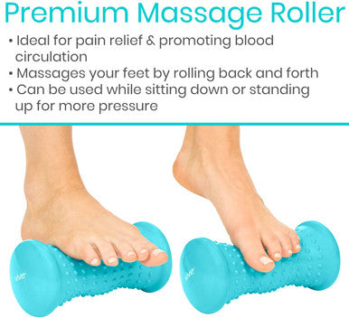 Vive Massage Ball Set (4 Piece) - Foot Pain Hot Cold Therapy Kit - Plantar Fasciitis, Heel Spur, Sore Muscles, Trigger Point - Back, Arm, Neck, Shoulder, Leg Circulation Roller - Pt Spike Massager