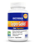 Enzymedica Lypo Gold, Concentrated Amounts Of Lipase Enzyme, For Fatty Food Digestion, 60 Capsules (60 Servings)