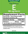 Nature's Truth Vitamin E Capsules 400 IU 100 Softgels Non-GMO and Gluten