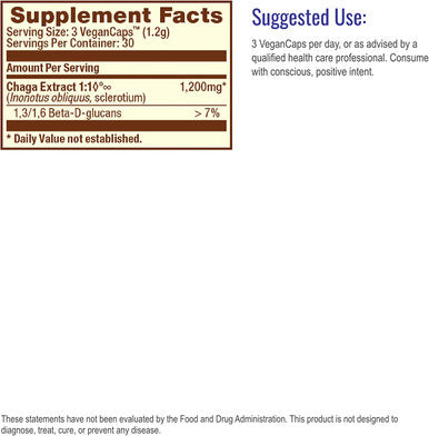 HealthForce SuperFoods Integrity Extracts Chaga - 90 VeganCaps - Wild Chaga Mushroom - Skin, Hair & Nail Health, Immune Support, Antioxidant - Certified Organic, Vegan, Kosher, Gluten Free
