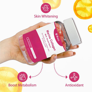 Marine Collagen Gummies- Multi-Benefit Blend Of Vitamin Collagen Gummies For Healthy Skin Support With Vitamin C, Zinc, And Biotin, Hydrolyzed Collagen.(2 Pack)