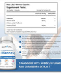 D Mannose 1000Mg - D-Mannose Cranberry Supplement With Hibiscus - Support Urinary Tract Health For Women & Men - Helps Overactive Bladder & Urinary Tract Infection - Dmannose Pills For Uti - 120 Pills