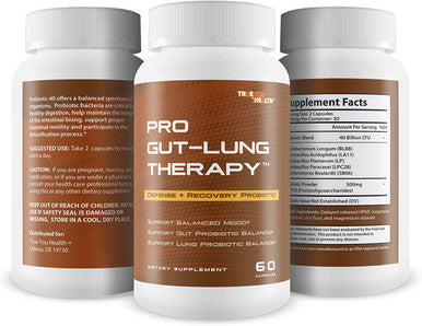 True You Health Pro GutLung Therapy Probiotic Mood Support Defense Recovery Probiotic Support Balanced Mood Support Gut Probiotic Balance Support Lung Probiotic Balance Overall Health Support