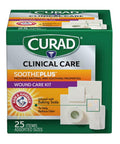 Curad SoothePlus Wound Care Kit with Arm & Hammer Baking Soda Assorted Pack of Gauzes and Tape 25 Count