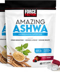 Force Factor Amazing Ashwa for Relief, Memory, Focus, and Immune Support Health, Ashwaganda Supplement with KSM-66 Ashwagan for , 120 Soft Chews