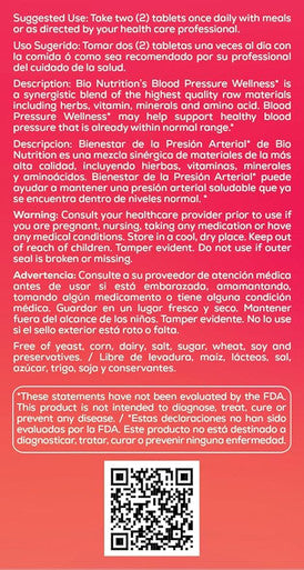 Bio Nutrition Blood Pressure 60 Tablets 2 Pack