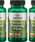 Swanson Prebiotic + Probiotic Fiber - Natural Supplement Promoting Digestive System & Immune Health Support - Aids Regularity & GI Tract Health - (60 Capsules 500 Million CFU Each) (3 Pack)