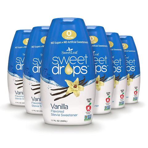 SweetLeaf Sweet Drops Flavored Stevia Liquid Sweetener Stevia Extract Zero Calories Gluten Keto Friendly Non GMO Natural Flavor Sugar Alternative Vanilla 1.7 Fl Oz (Pack of 2)