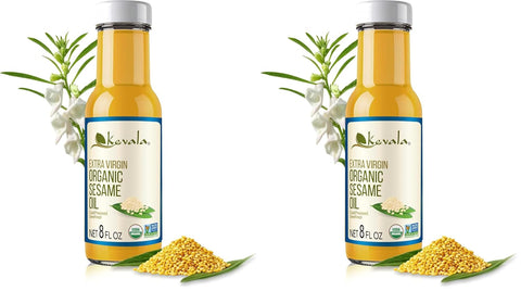 Kevala Organic Extra Virgin Sesame Oil ÃƒÂ¢Ã¢â€šÂ¬Ã¢â‚¬Å“ 17.5 lb, Body Care and Hair Care | High Smoke Point Vegetable Oil for Cooking and Baking, Made with Organic Sesame Seeds, Non-GMO, Kosher, Skin Care Uses