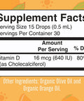 Maryruth Organics USDA Organic Vitamin D3 Liquid Drops for Kids | 640 IU Vitamin D3 Per Serving | Kids Immune Support & Bone Health Supplement | Formulated for Ages 4-13 | 0.5oz | 30 Servings