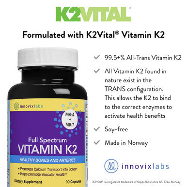 InnovixLabs Full Spectrum Vitamin K2 90 Capsules