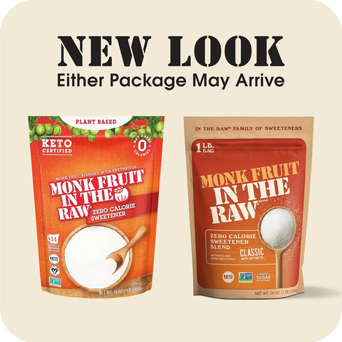 Monk Fruit In The Raw, Sweetener Bag, 1 LB, 8 Pack | Keto Certified Monk Fruit Sweetener, Perfect Substitute for Raw Cane Sugar, Good for Baking, Zero Net Carbs, Zero Calories