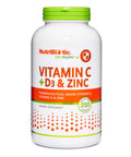 NutriBiotic Vitamin C + Vitamin D3 and Zinc Potent Comprehensive Immune Support Essential and Antioxidant Daily Supplement Gluten and GMO 250 Capsules
