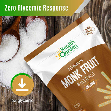 Health Garden Monk Fruit Sweetener Golden- Non Gmo - Gluten - 1:1 Sugar Substitute - her - Keto Friendly (2.5 Lbs)