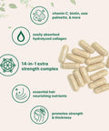 Micro Ingredients Hair Growth Vitamins Complex 120 Capsules | 14-in-1 Formula with 5000mcg Biotin Collagen Keratin Vitamin C Saw Palmetto & More | Vitaminas Para El Cabello | Promotes Natural Growth & Thickness