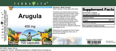 Terravita Arugula - 450 Mg (100 Capsules, Zin: 519002) - 2 Pack