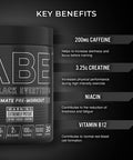 Applied Nutrition ABE All Black Everything Pre Workout Energy Increase Physical Performance with Citrulline Creatine Beta Alanine Caffeine Vitamin B Complex 315g 30 Servings (Candy Ice Blast)