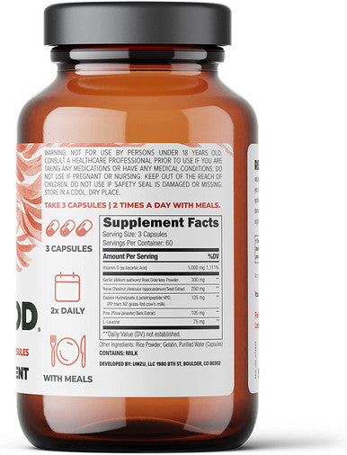 UMZU Redwood Nitric Oxide Booster Capsules 30 Day Supply N.O. Supplement for Circulatory Support